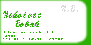 nikolett bobak business card