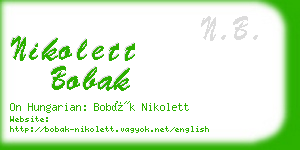 nikolett bobak business card